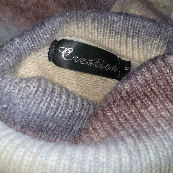 Creations Ombre Striped Wool Blend Turtleneck Sweater S - Picture 6 of 6